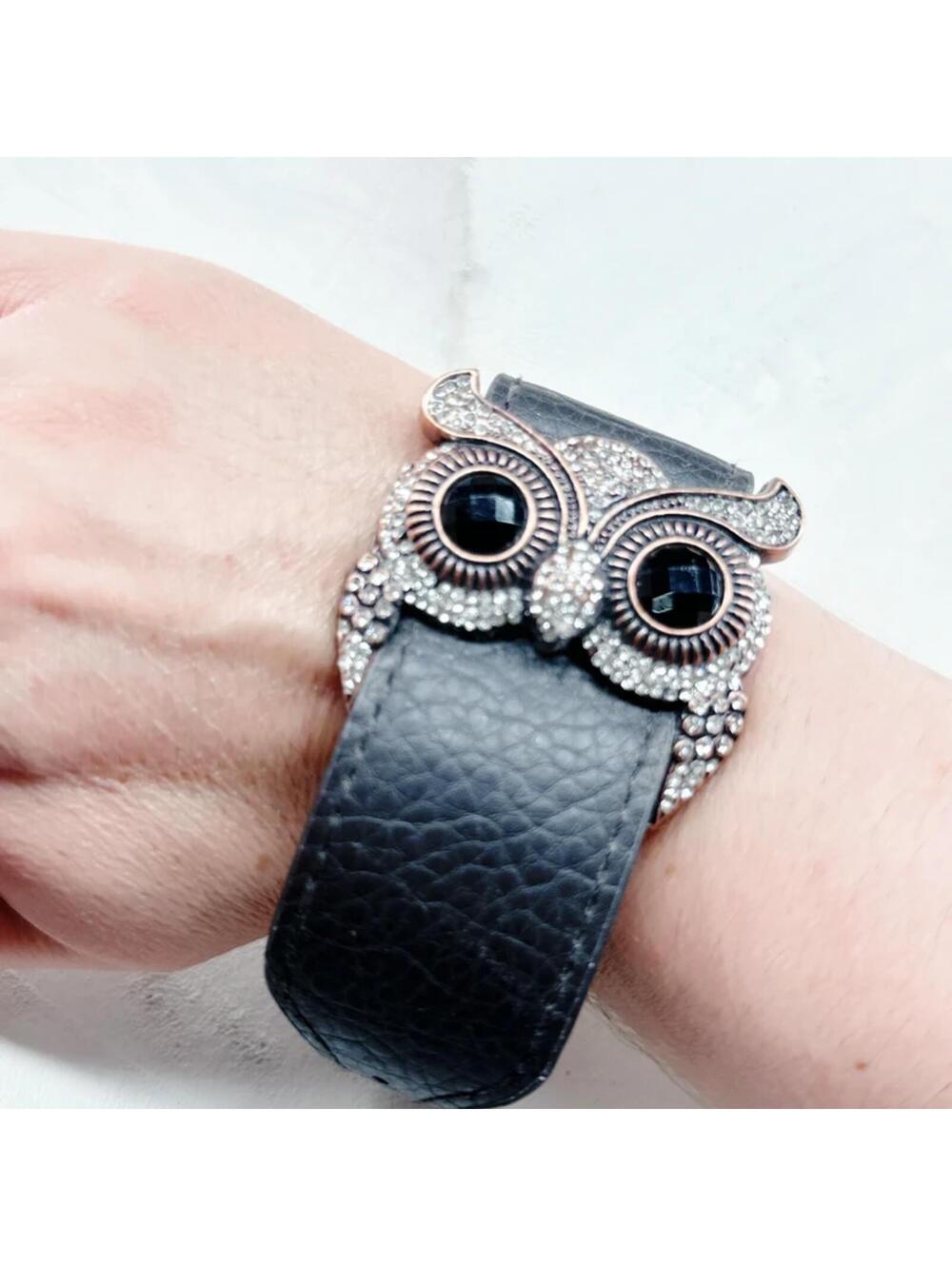 4794u. Brown and Bronze Owl Animal Bracelet
